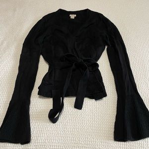 Wrap sweater with bell sleeves j crew XS